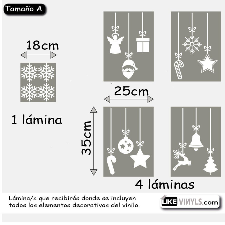 Vinilo Navidad adornos colgantes