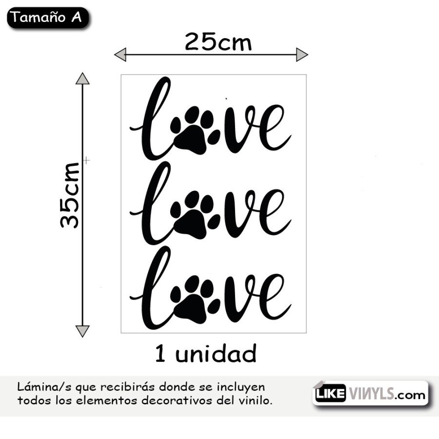 Vinilo para vehículos coche: love mascota