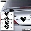 Vinilo para vehículos coches: mascota, flechas y corazón