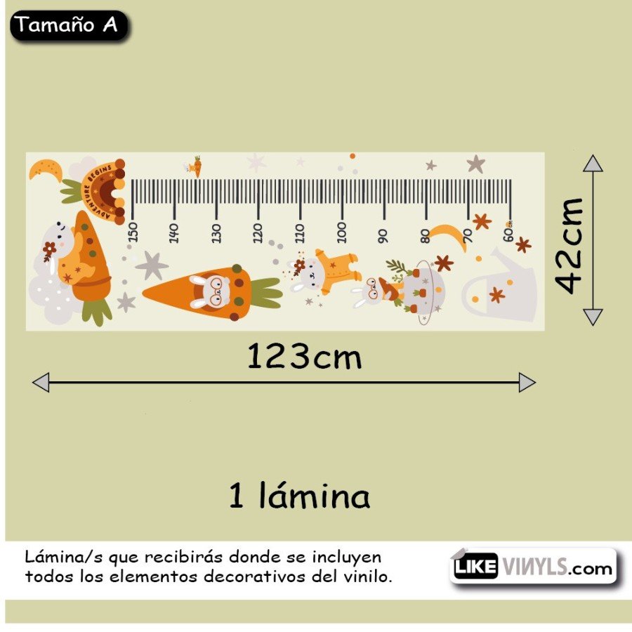 Vinilo medidor: conejitos