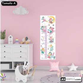 VINILO INFANTIL MEDIDOR PRINCESA IUNICORNIO