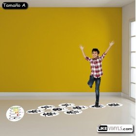 vinilo suelo rayuela robots