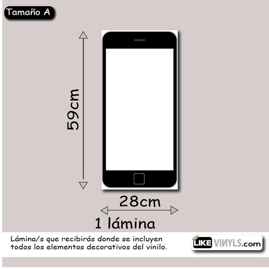 Vinilo pizarra blanca: móvil (Smartphone)