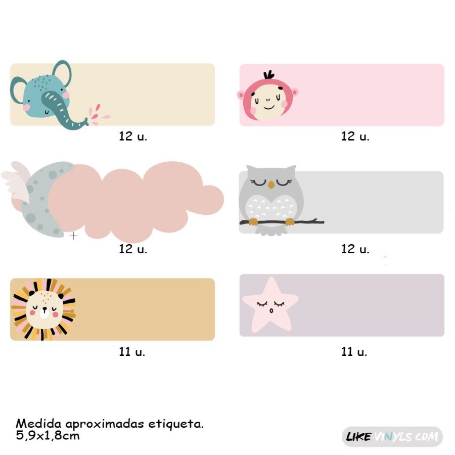 Etiquetas para ropa: variadas ( 70 uds )