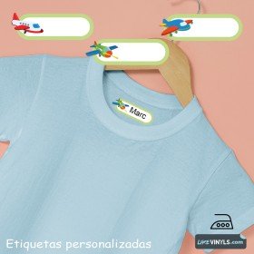 Etiquetas marcar ropa niños aviones