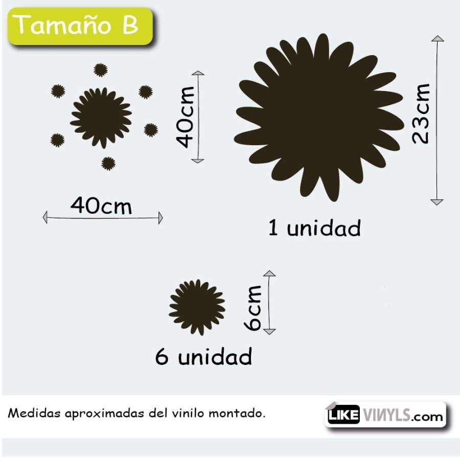 Vinilo pizarra negra: flor