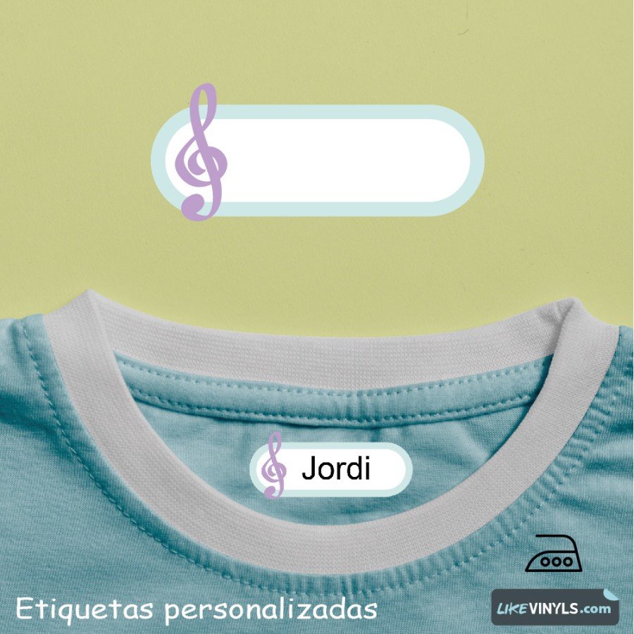 etiquetas adhesivas ropa nota musical
