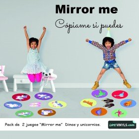 Vinilo suelo juego infantil unicornio y dinos