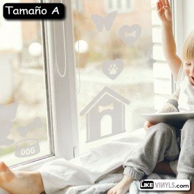 Vinilo translúcido al ácido: perrito con casita