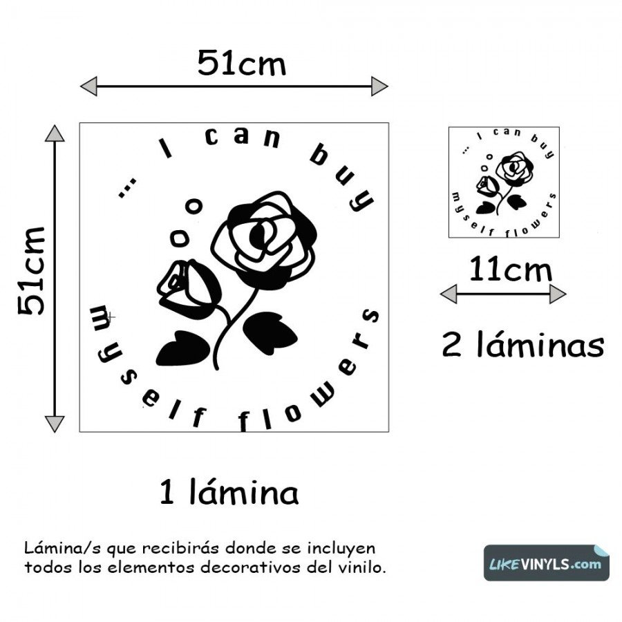 Vinilo frase  I can buy myself flowers