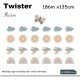 Vinilo suelo juego Twister arco iris, nuves y mariposas