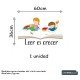 Vinilo infantil frase motivadora : Leer es crecer