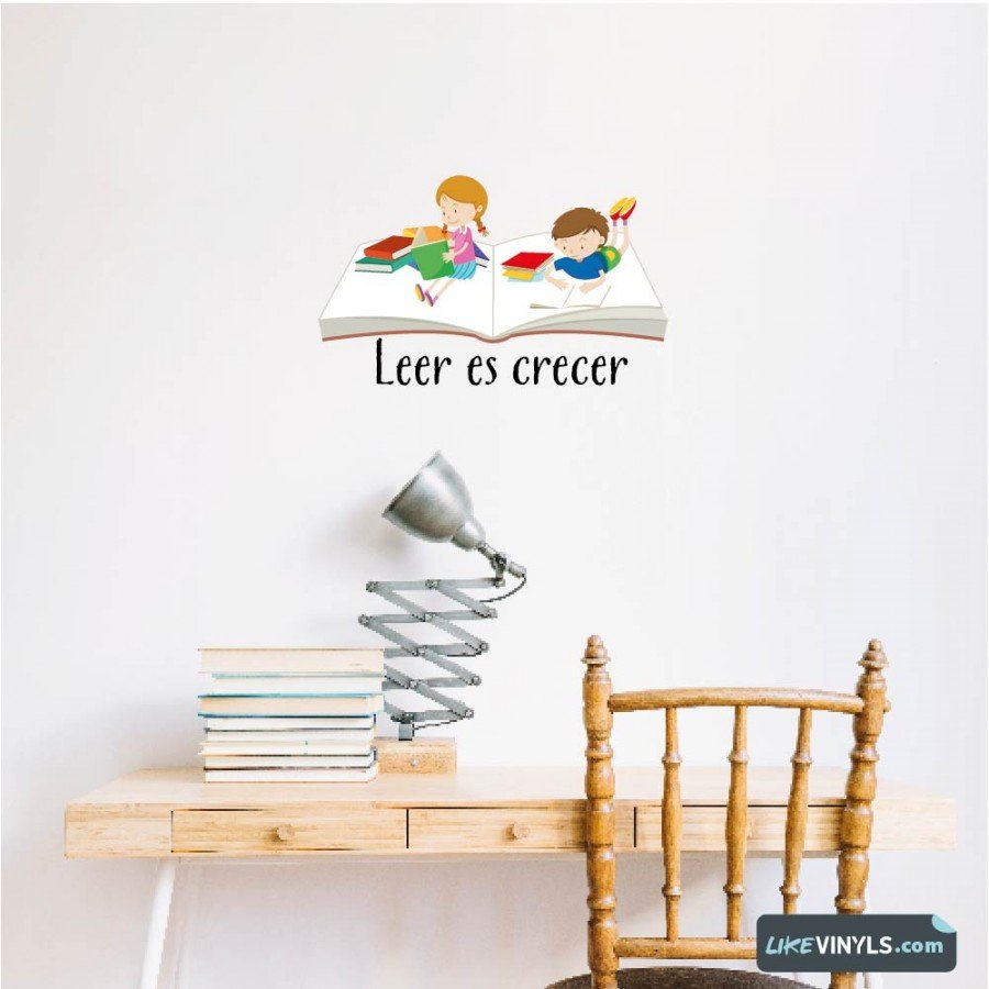 Vinilo infantil pared frase motivadora para leer