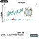 Vinilo infantil frase motivadora : Despierta es hora de ser feliz oso panda