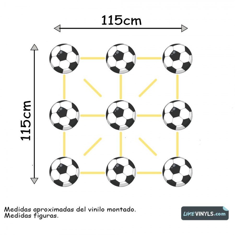 Vinilo adhesivo suelo juego 3 en raya fulbol