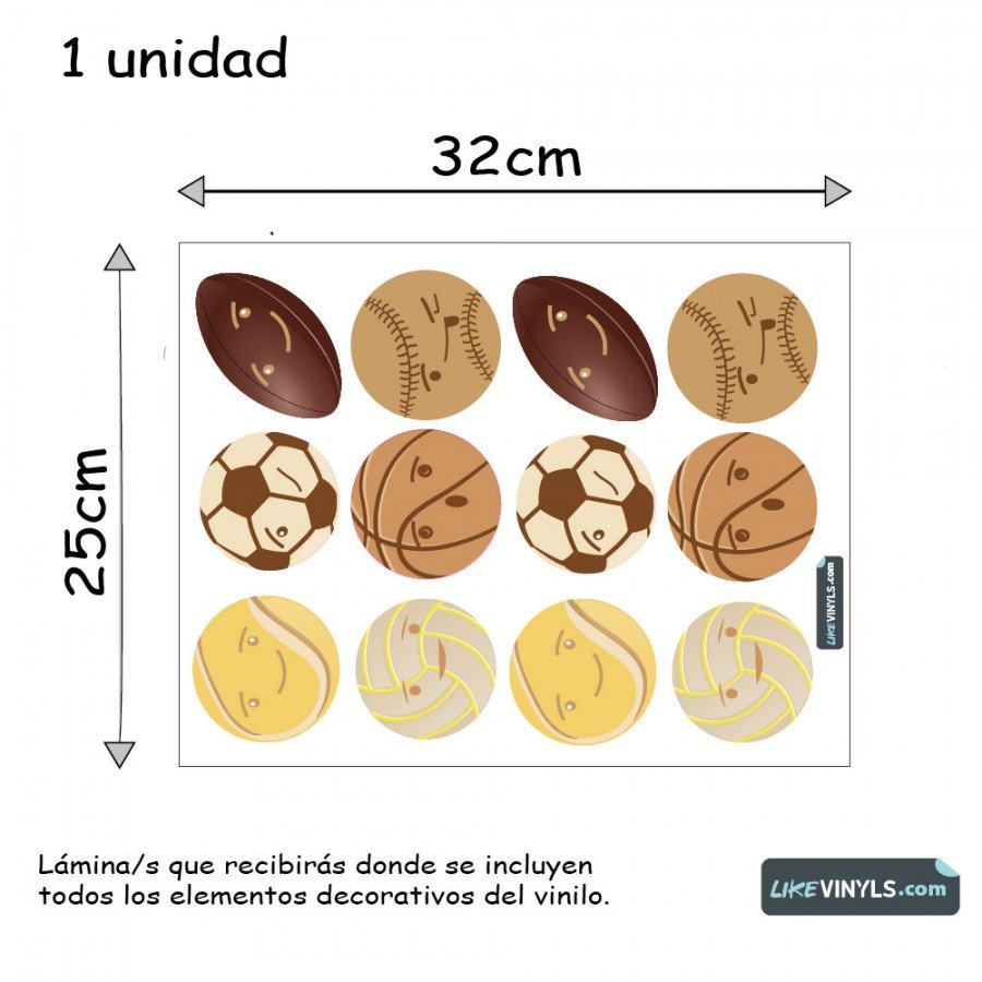 Vinilo adhesivo pelotas deporte