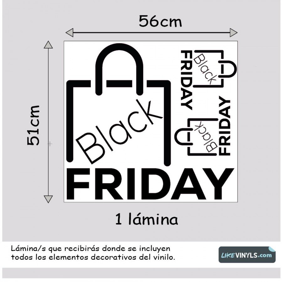 Vinilo adhesivo Black Friday escaparate bolsa