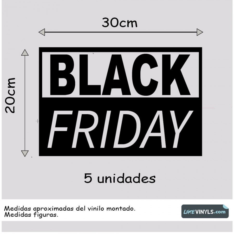 Vinilo black friday para escaparates de tiendas  texto rectángulo