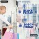 Divertido vinilo adhesivo con flores Black Friday para escaparate de tienda infantil