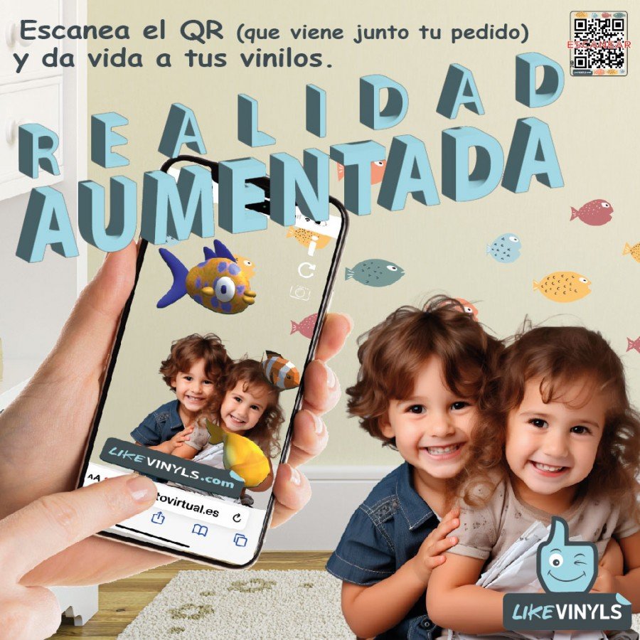 Vinilo decorativo peces con realidad aumentada