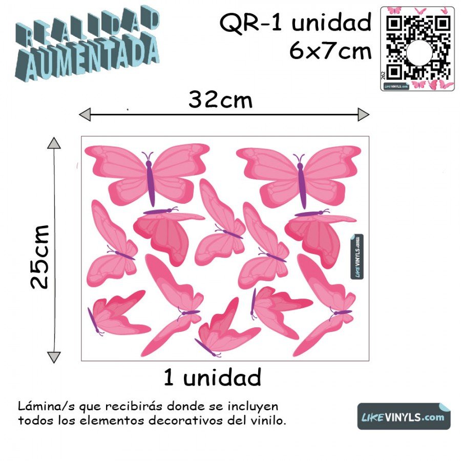 Realidad aumentada con vinilo adhesivo  juego de mariposas