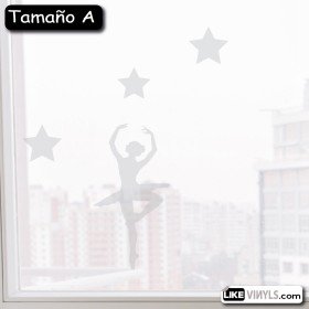 Vinilo translúcido: bailarina y estrellas