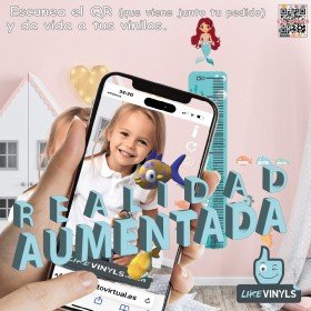 Medidor de vinilo adhesivo con realidad aumentada fondo del mar