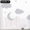 Vinilo translúcido: luna con nubes