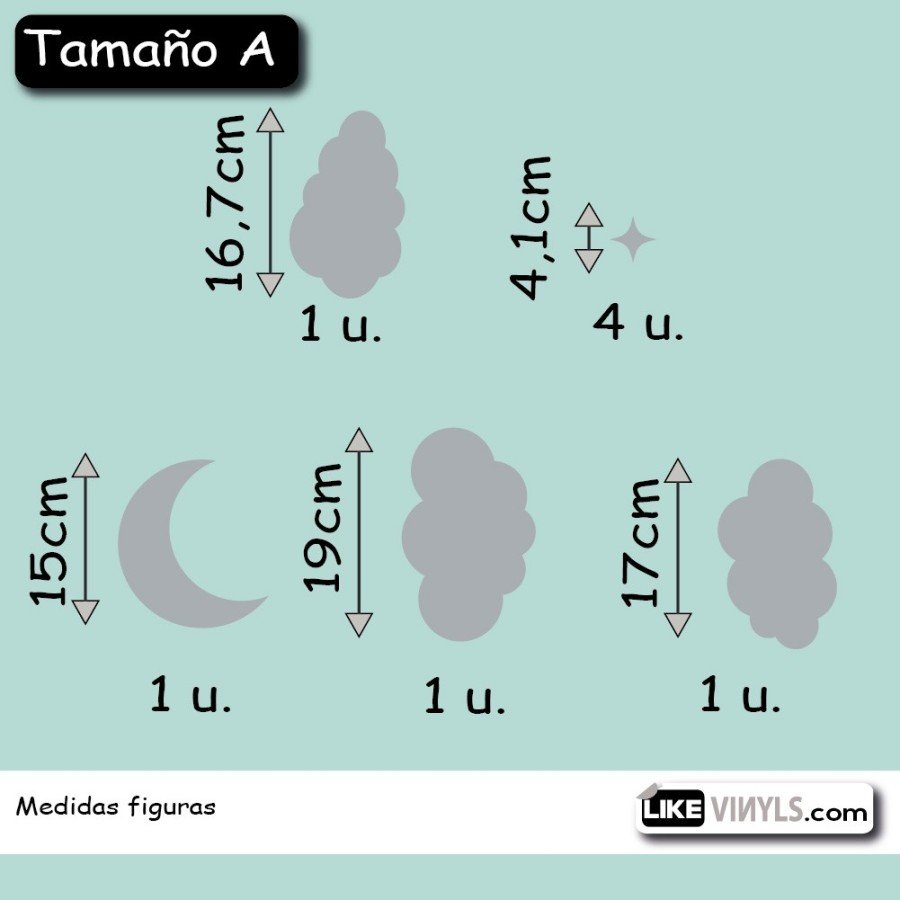 Vinilo translúcido: luna con nubes