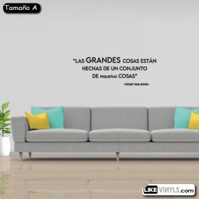 Vinilo frase: cosas grandes y pequeñas