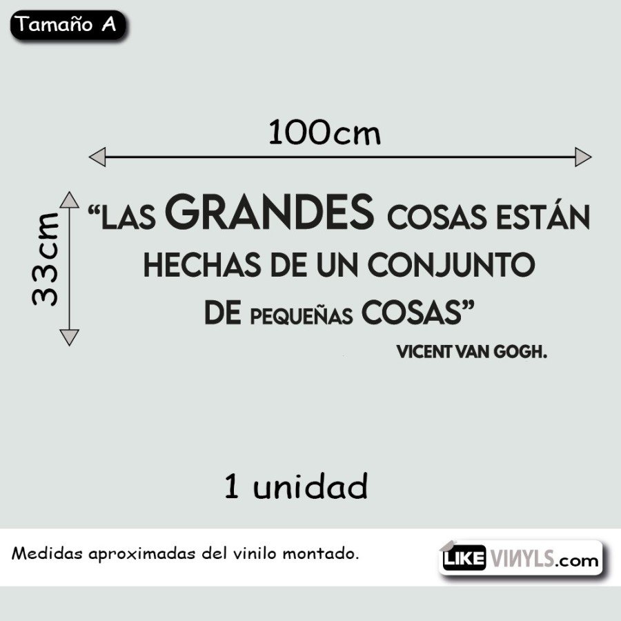 Vinilo frase: cosas grandes y pequeñas