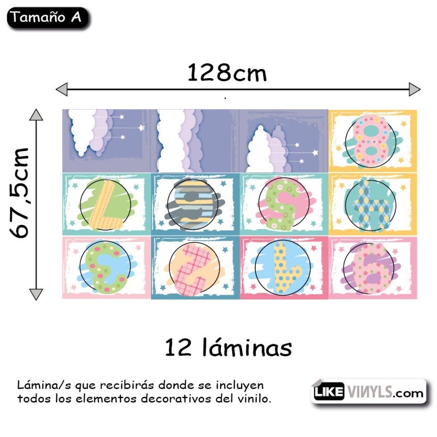 Vinilo rayuela: nubes
