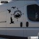 Vinilo para vehículos y caravanas: brújula con pájaros