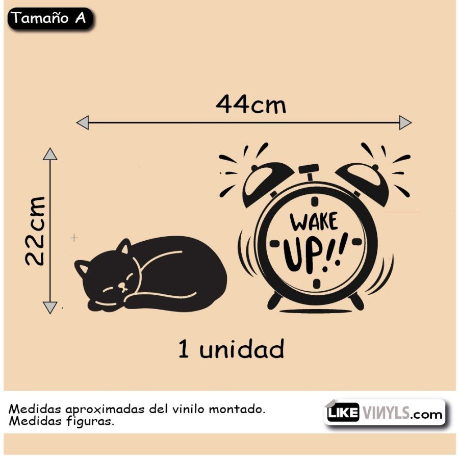 Vinilo despertador con gato