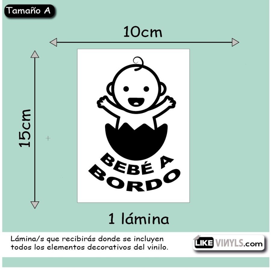 Vinilo para vehículos coches: bebé a bordo pollito