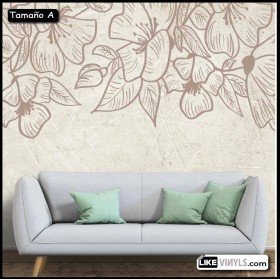 Fotomural flores con hojas