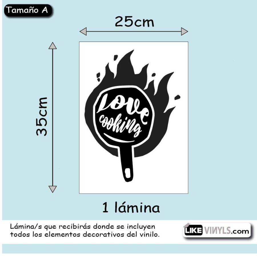 Vinilo nevera: love cooking
