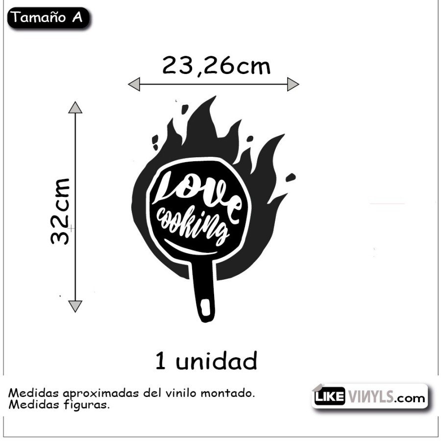 Vinilo nevera: love cooking