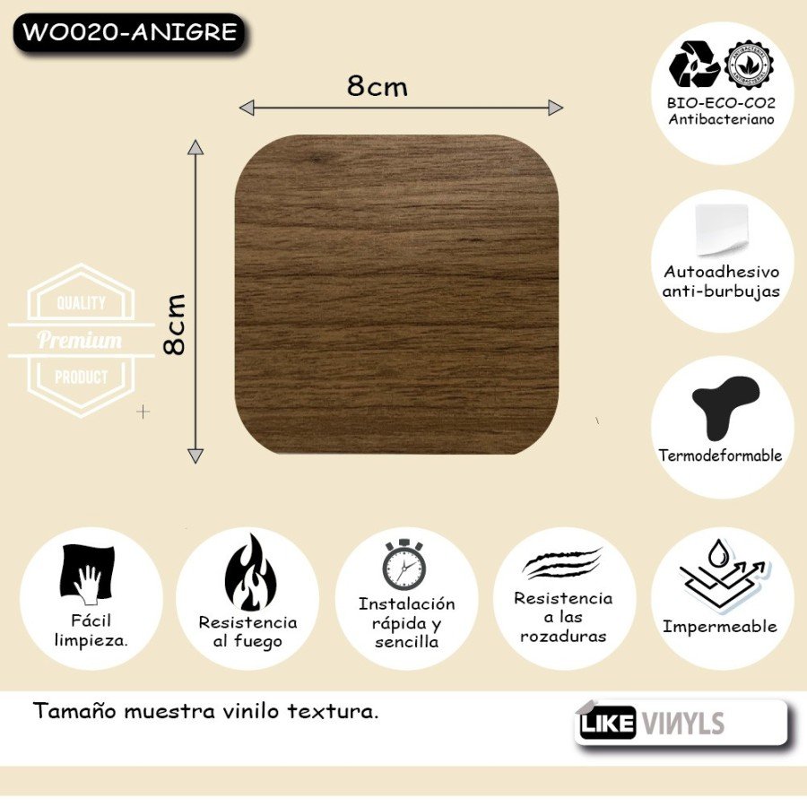 Vinilo textura: madera Anigre