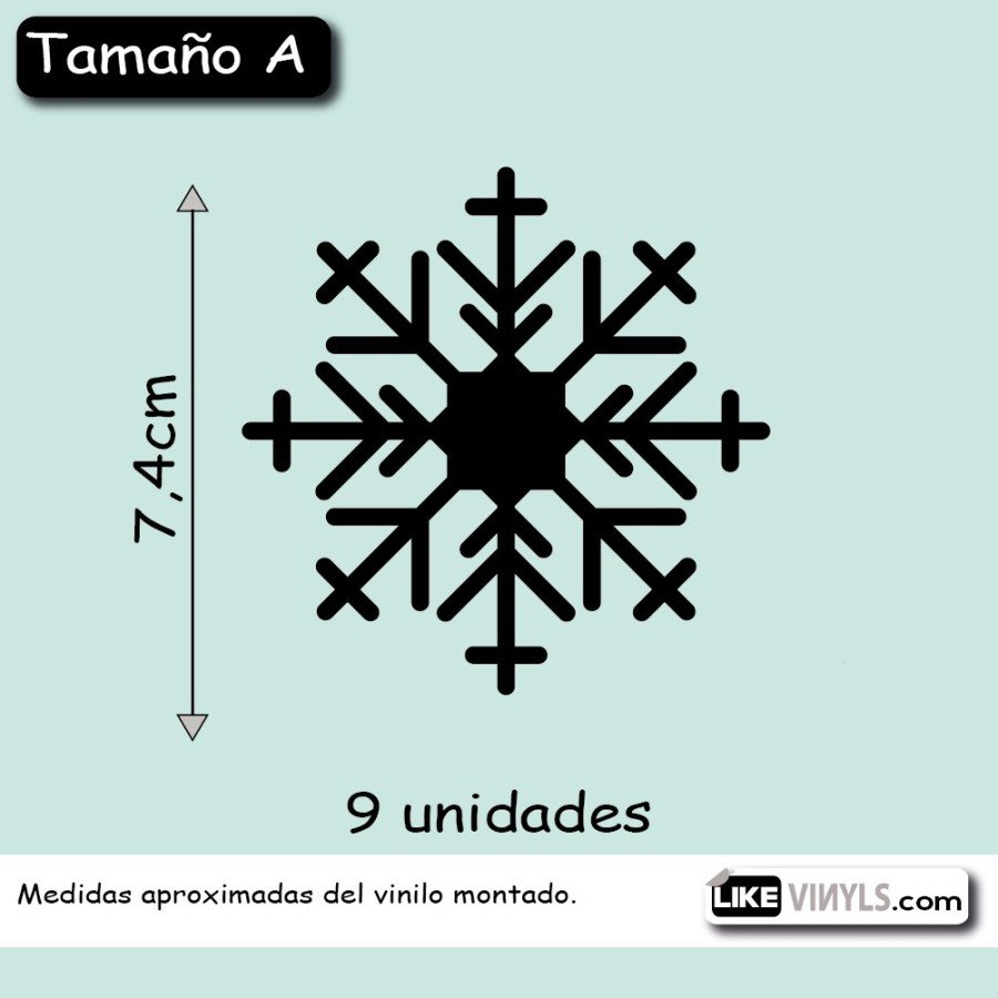 Vinilo translúcido copos de nieve Navidad