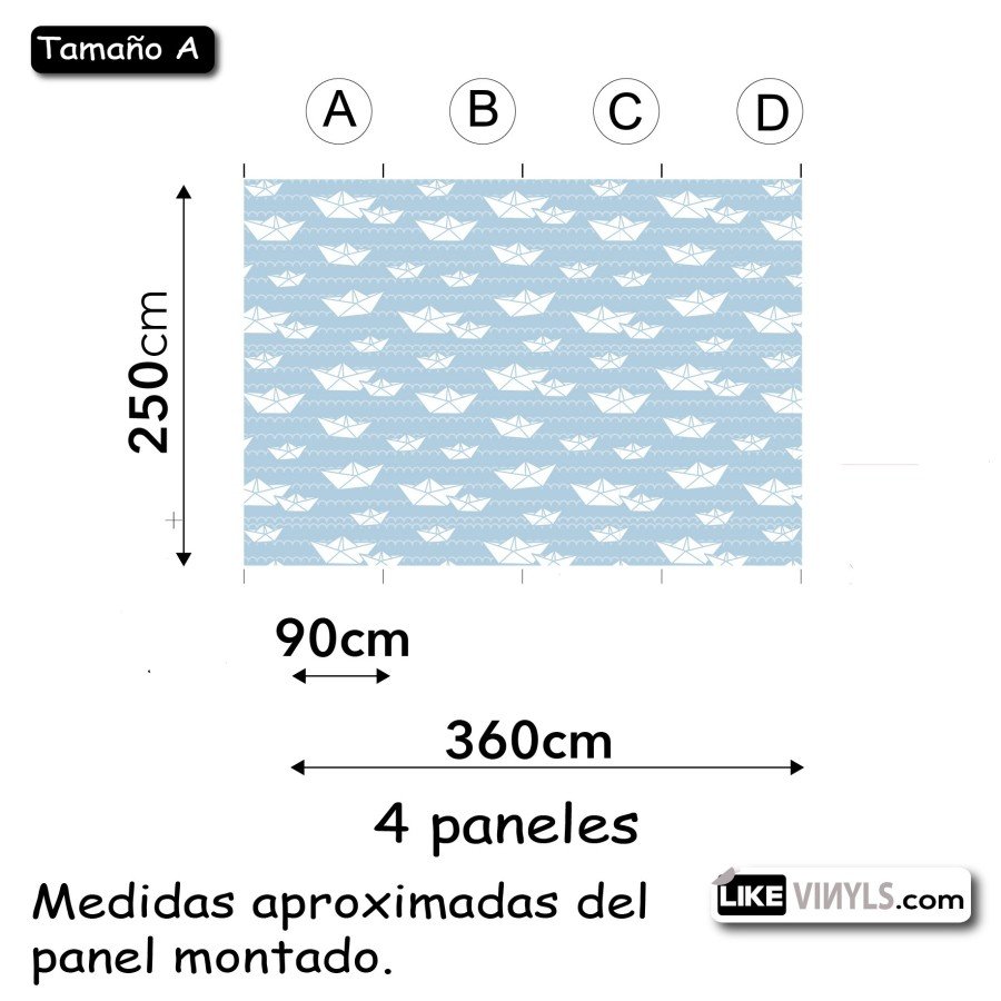 Fotomural: barquitos de papel
