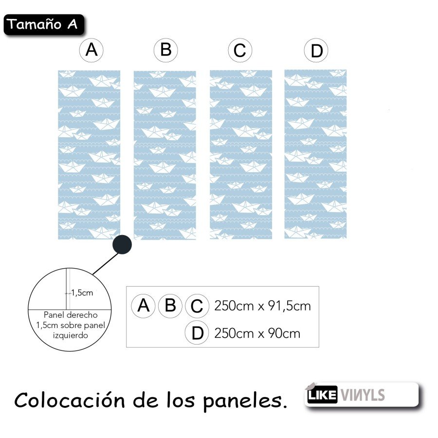 Fotomural: barquitos de papel
