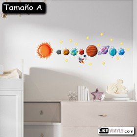 Vinilo adhesivo planetas astronauta