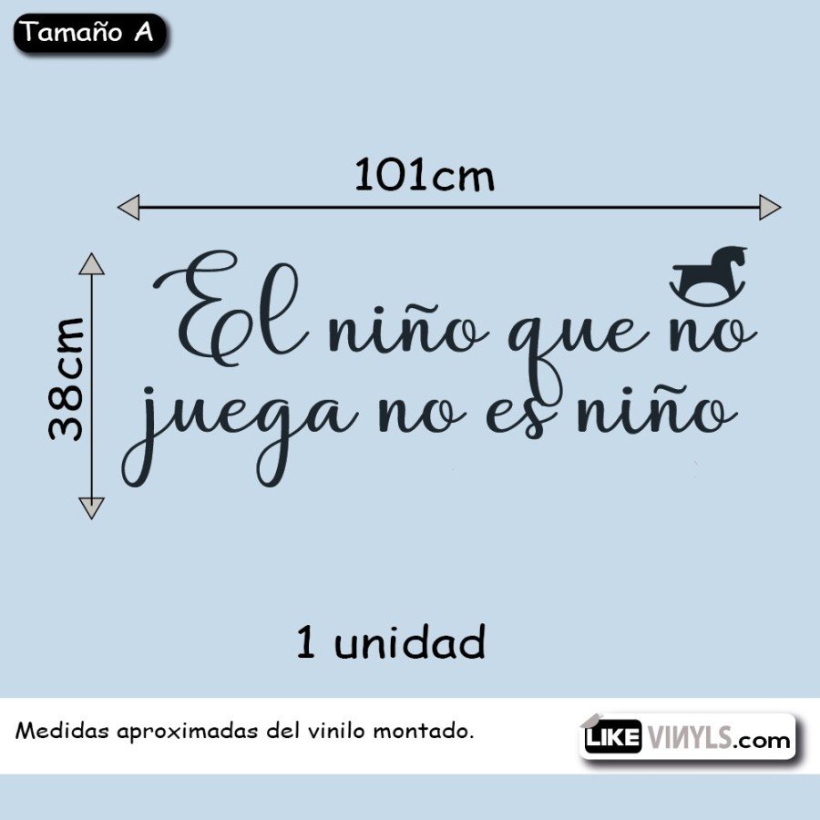 Vinilo frase: niño que no juega ...