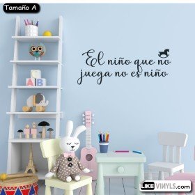vinilo frases niño juega