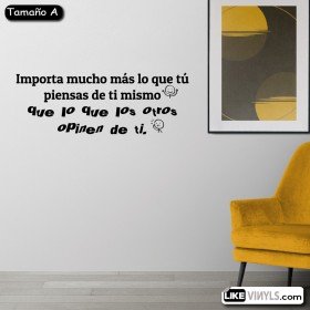 vinilo frases celebres importa pienses de ti