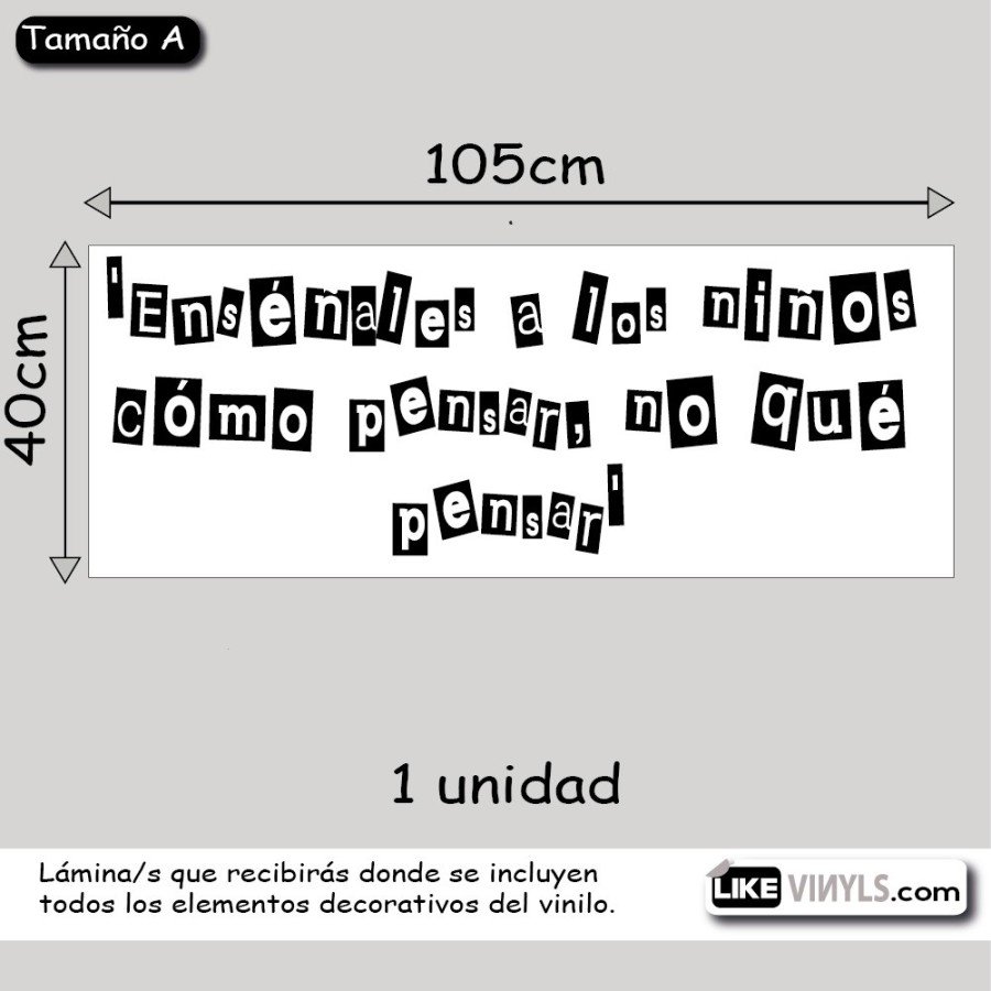 Vinilo frase: enseña como pensar
