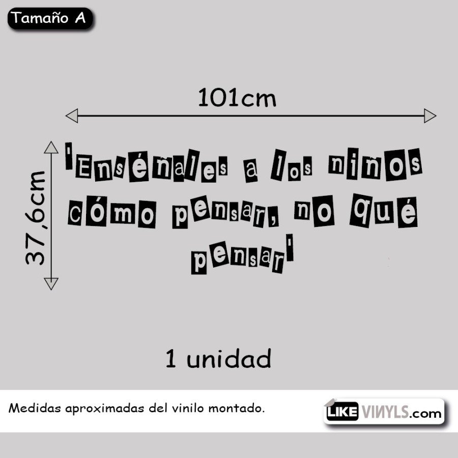 Vinilo frase: enseña como pensar