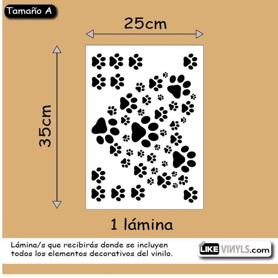 Vinilo corazón de huellas