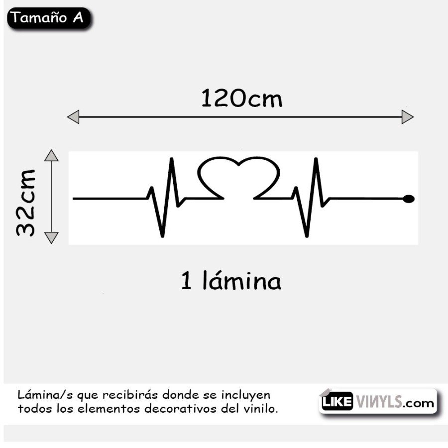 Vinilo electrocardiograma corazón
